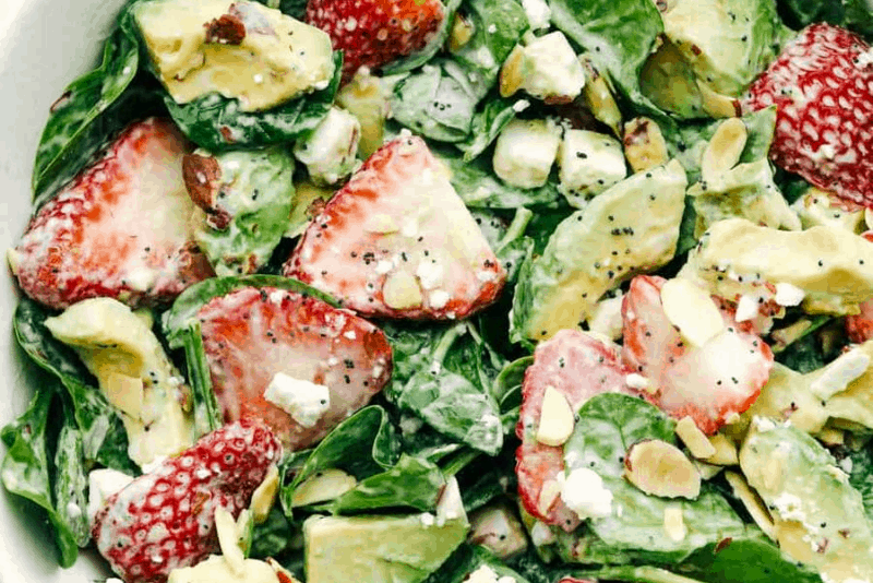 strawberry-avocado-spinach-salad-with-creamy-poppyseed-dressing